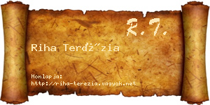 Riha Terézia névjegykártya